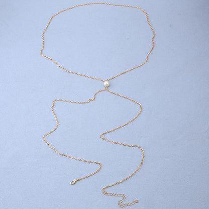 Fashion Street Shooting Summer Beach Sexy Bikini Pearl Connection Waist Chain Body Chain One Chain Accessories