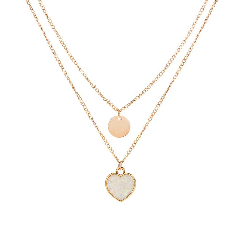 Women's Simple Fluorescent Color Love Hemp Pattern Necklace Two Sets Mixed Batch