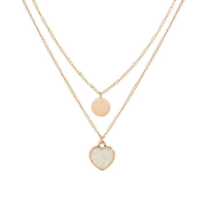 Women's Simple Fluorescent Color Love Hemp Pattern Necklace Two Sets Mixed Batch