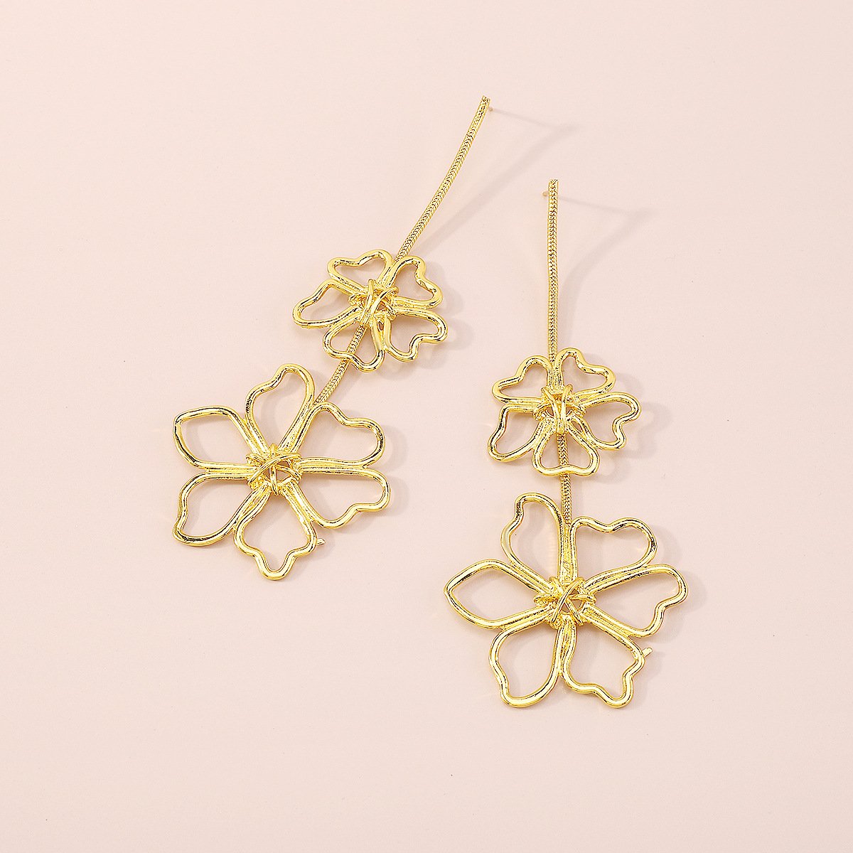 E1892 Jewelry ZA Metal Simple Personality Love Flower Earrings Creative Cold Earrings