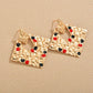 INS color drop oil geometric alloy earrings exaggerated simple retro matte French earrings daily women