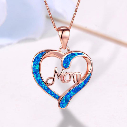 Fashion Heart Shaped MOM Alphabet Pendant Necklace Mother's Day Gift Jewelry