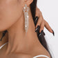 E1596 Temperament Elegant Net Red Earrings Claw Chain Rhinestone Tassel Crown Dinner Party Earrings Female