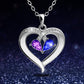 Fashion Ladies Heart Crystal Diamond Pendant Necklace Heart Sapphire Necklace Jewelry