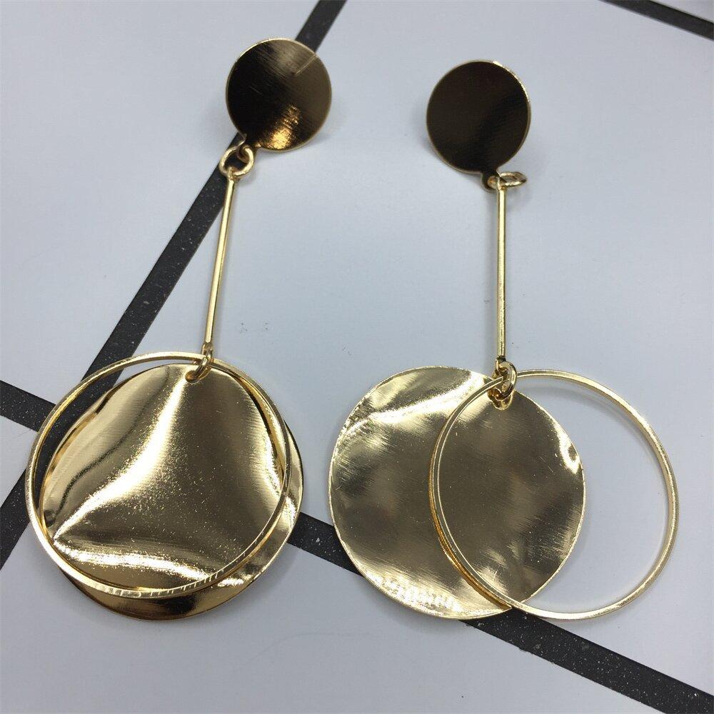 Fashion shiny twisted piece ring long rod earrings birthday party night performance earrings stall