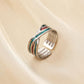 Fashion personality stainless steel opening adjustable drop oil cross line ring titanium steel ring female