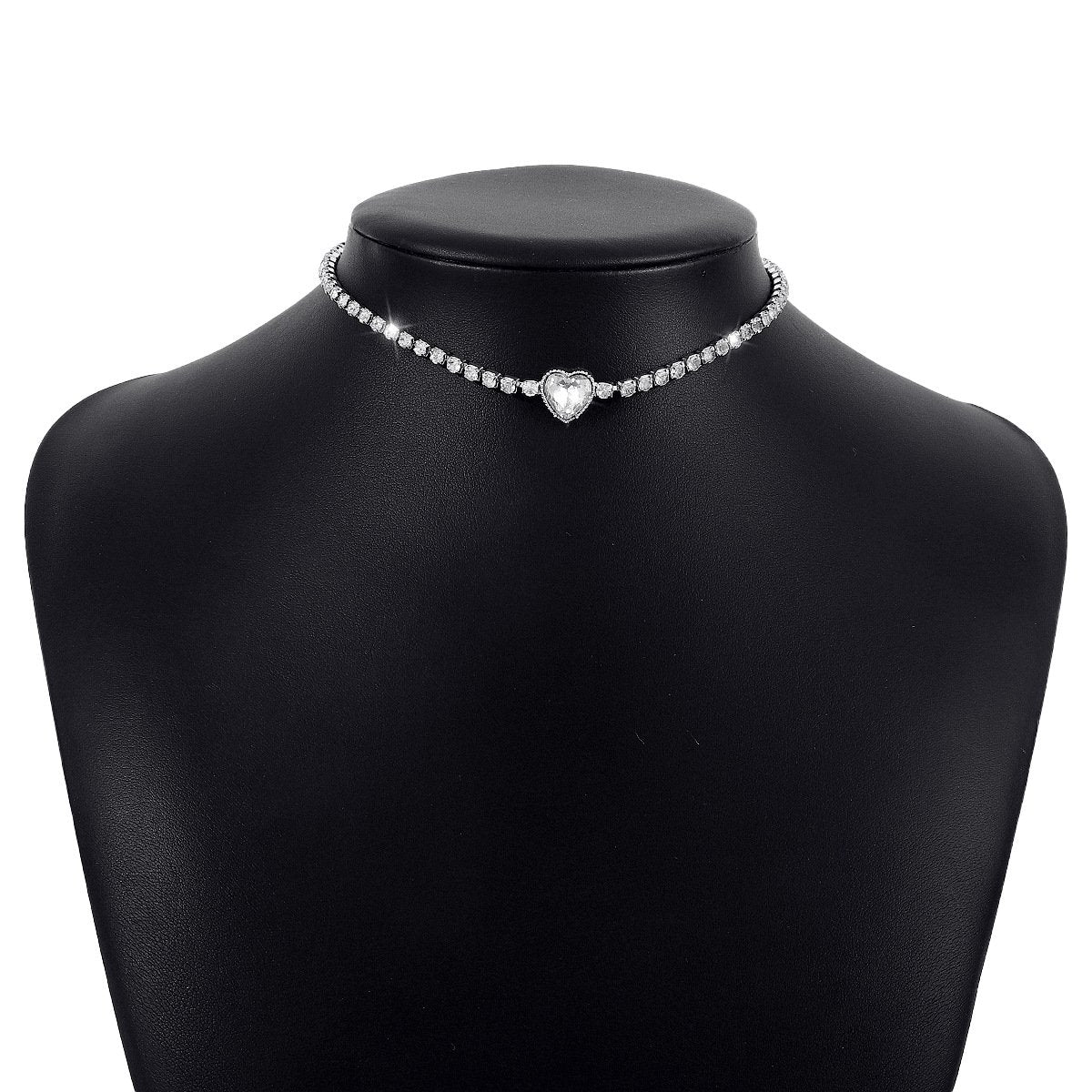 N1644 Jewelry Rhinestone Heart Temperament Single Layer Necklace Fairy Spirit Fairy Spirit Net Red Popular Necklace