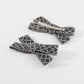 F53 French light luxury niche sweet bow hair clip small fragrant fashion knitting black and white contrast color duckbill clip