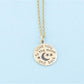 Jewelry Round Cake Drip Oil Loveyoutothemoonandback Star Moon Necklace