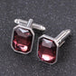 Square Crystal Cufflinks Jewelry Men's Cufflinks Gemstone Shirt Sleeve Nail Pattern Cufflinks