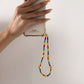 Jewelry Creative Smile Face Contrasting Color Rice Beads Beaded Mobile Phone Chain Simple Weaving Geometric Mobile Phone Ornament