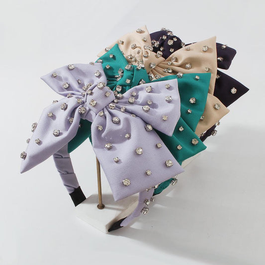 F3998 Exaggerated Internet celebrity hair accessories bowknot diamond-studded face small headband Baroque gorgeous retro headband