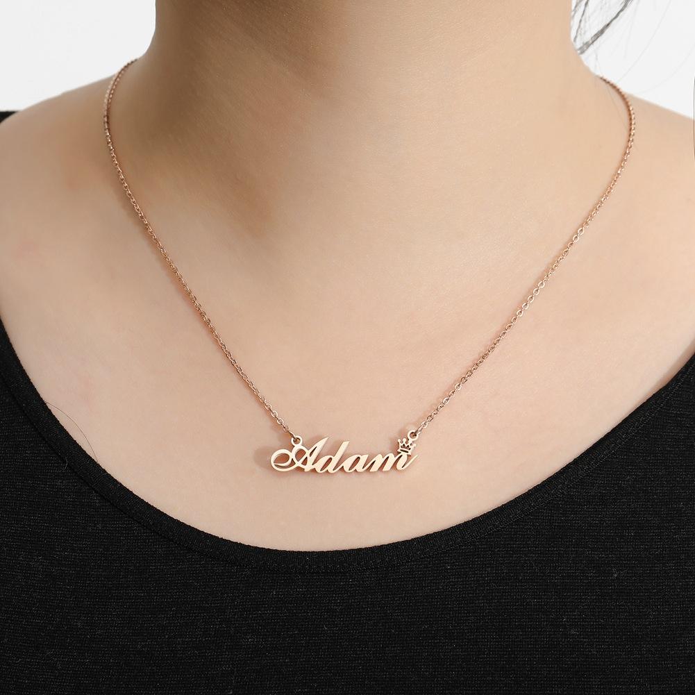 Personalized stainless steel custom cutting name necklace private custom titanium steel English letter lettering pendant clavicle chain