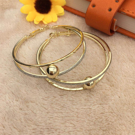 Fashion Earrings Pop Alloy Earrings Earrings Frosted Ring Circle Hoop Earrings Earrings
