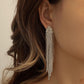 Explosive models full of diamond tassels long earrings fashion temperament show face small earrings ladies accessories