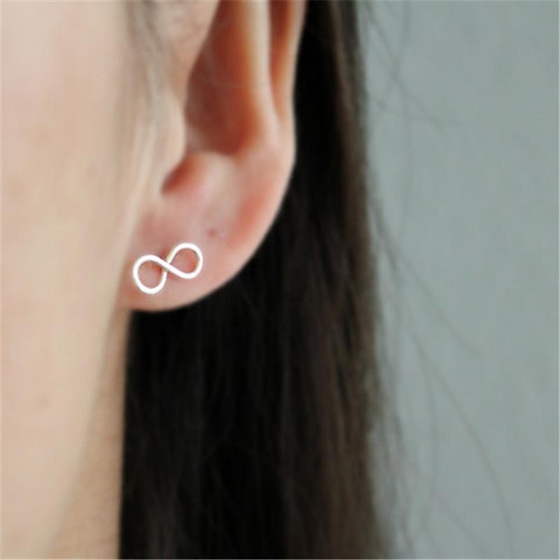 Earrings simple number 8 stud earrings lucky number earrings