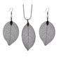 Jewelry Fashion Simple Leaf Necklace Earrings Leaf Specimen Sweater Chain Earrings Three-piece Set