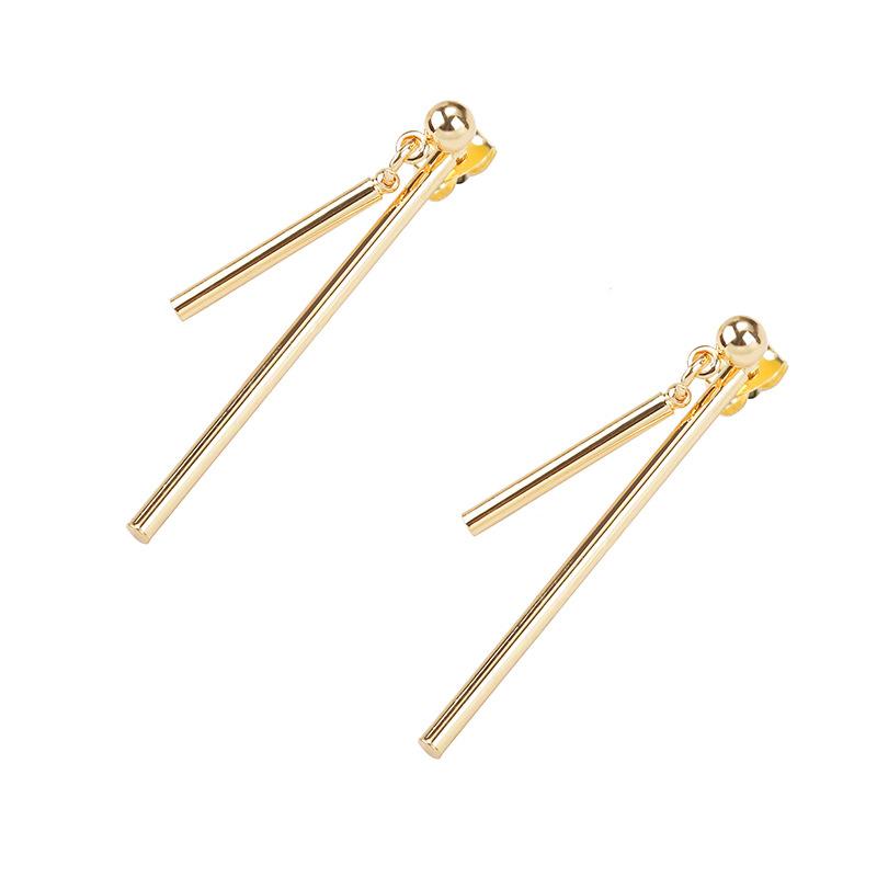 Edition Temperament Earrings Geometric Asymmetric One-word Alloy Stud Earrings Simple Vertical Strip Earrings