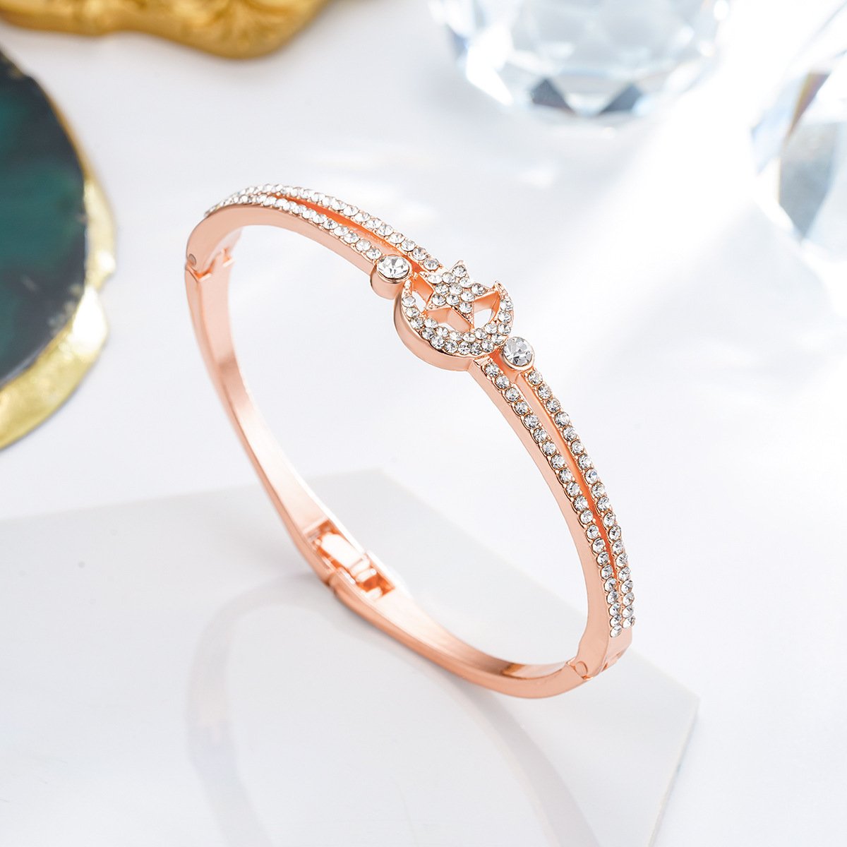 Fashion Star Moon Full Diamond Bracelet Niche Design Popular Bracelet Jewelry
