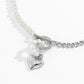 Jewelry Temperament Cold Geometric Peach Heart Pendant Necklace Retro Pearl Chain Clavicle Necklace