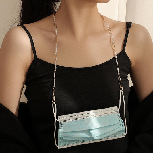 Dongdaemun mask anti-drop hanging chain simple bamboo chain pearl mask chain glasses chain ornaments