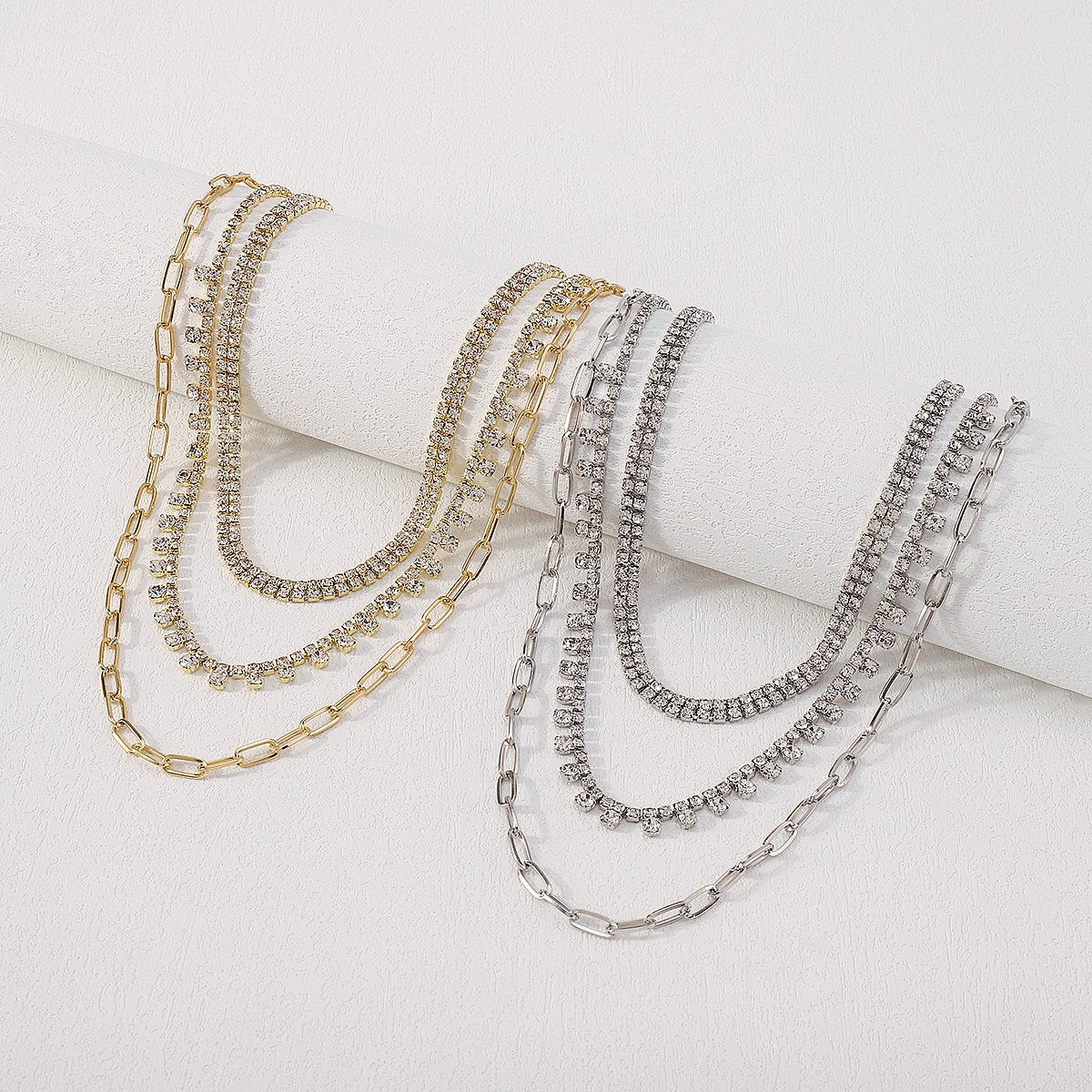 N1136 TikTok Alloy Claw Chain Street Shoot Trendy Necklace Light Luxury Geometric Multilayer Necklace