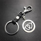 Double Heart Titanium Steel Pendant Leather Keychain Bag Luggage Tag Logo Couple Gift