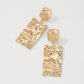 E165 Jewelry Alloy Fold Temperament Simple Earrings Retro Creative Geometric Texture Earrings