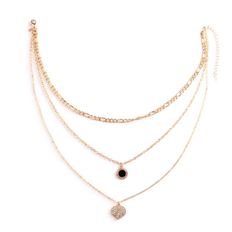 Ins Love Necklace Women's Exquisite Light Luxury Niche Design Sense Diamond Peach Heart Clavicle Chain Sweet Cool Spice Girl Accessories