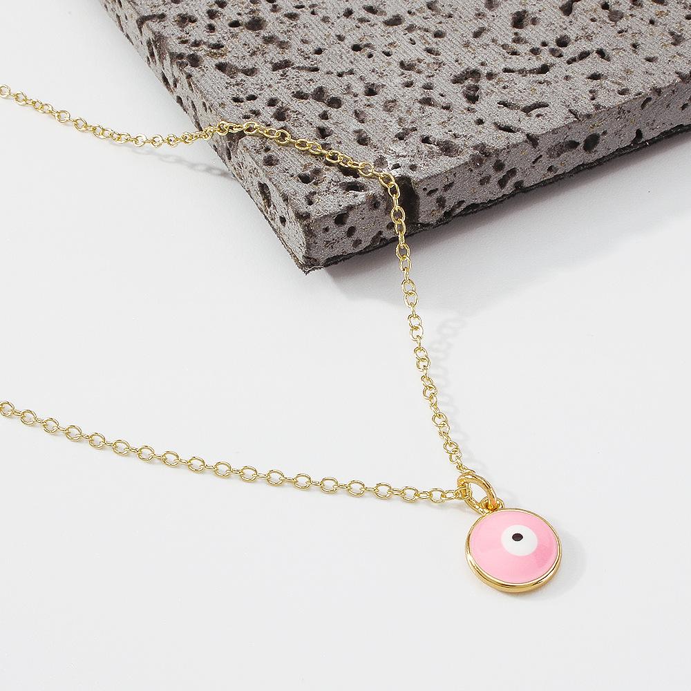 ZN76 Xiaohongshu Simple Net Red Necklace Female Drip Oil Round Niche Geometric Necklace Commuter Fashion Necklace