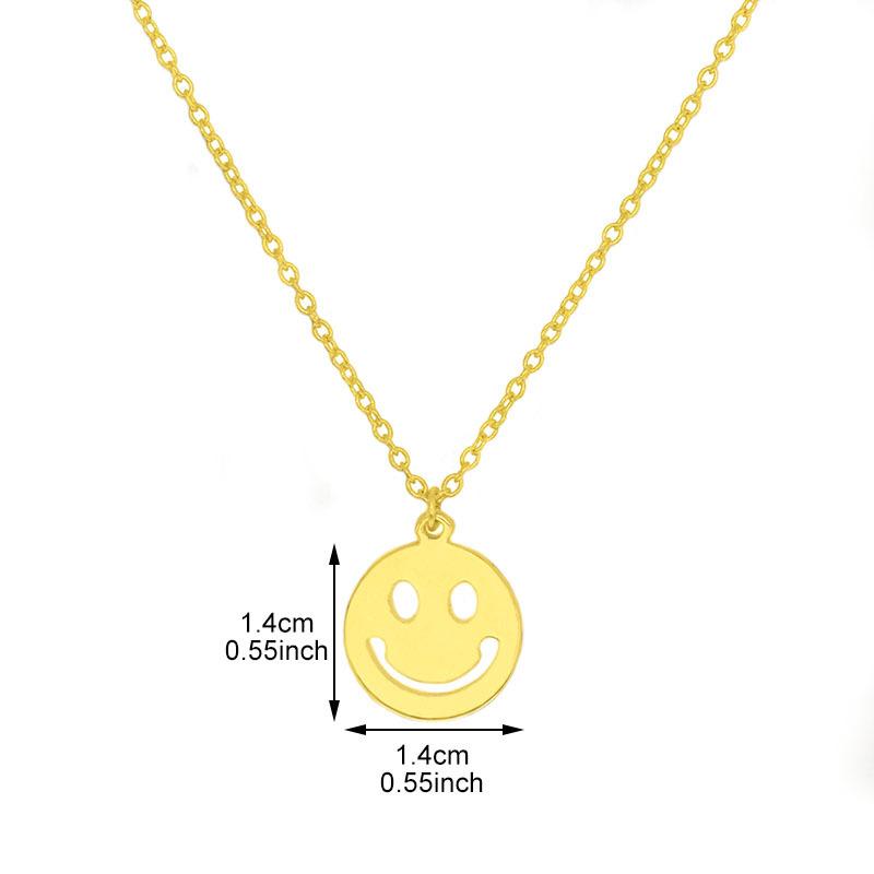 Fashion Simple Jewelry Happy Smile Emoji Necklace Couple Set