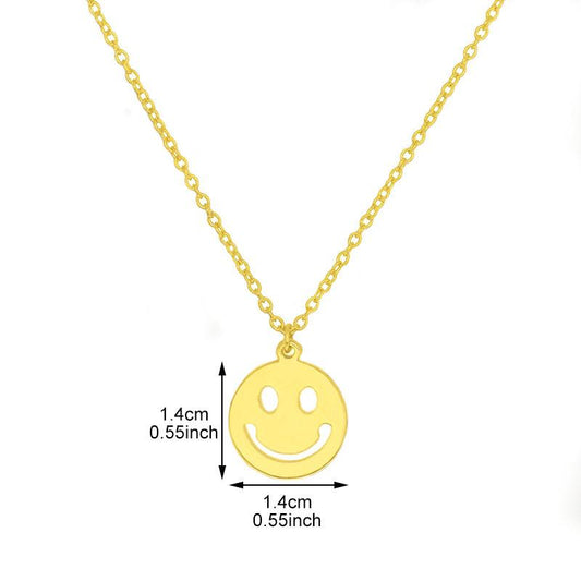 Fashion Simple Jewelry Happy Smile Emoji Necklace Couple Set