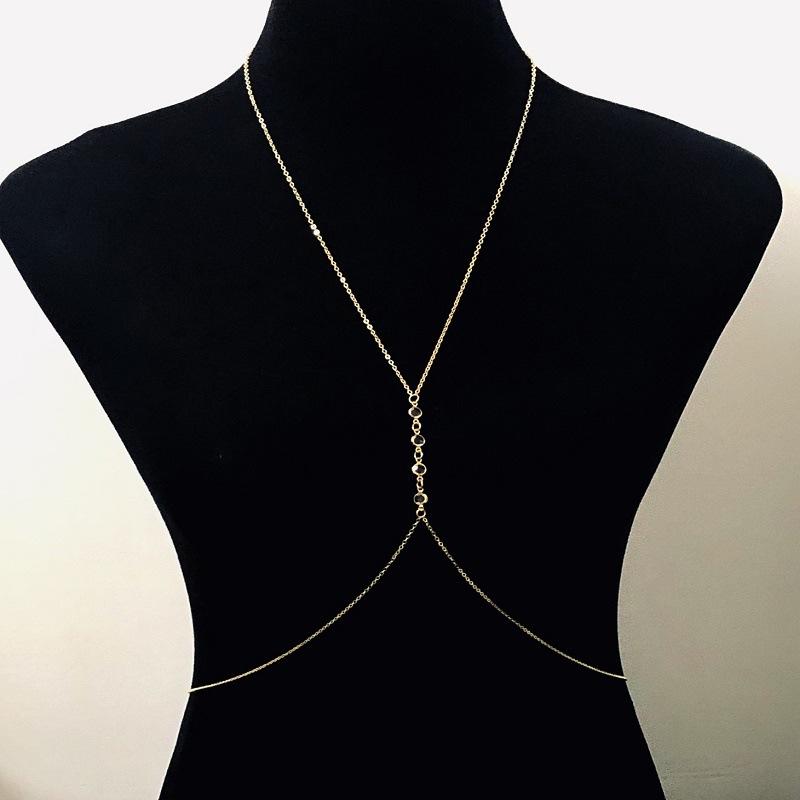 Jewelry Sexy Crystal Body Chain Simple Street Shooting Jewelry Beach Bikini Body Chain Accessories