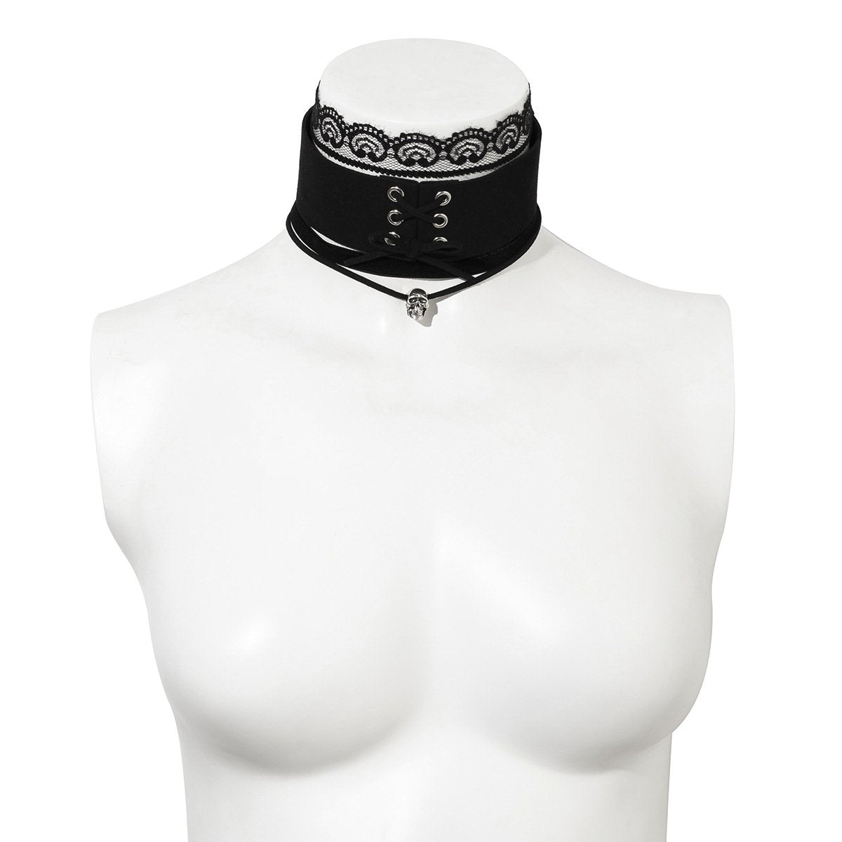 Jewelry gothic lace velvet choker necklace retro punk skull necklace