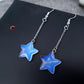 Five-pointed star opal earrings long section natural stone earrings net red hot style street stall jewelry live pet fan