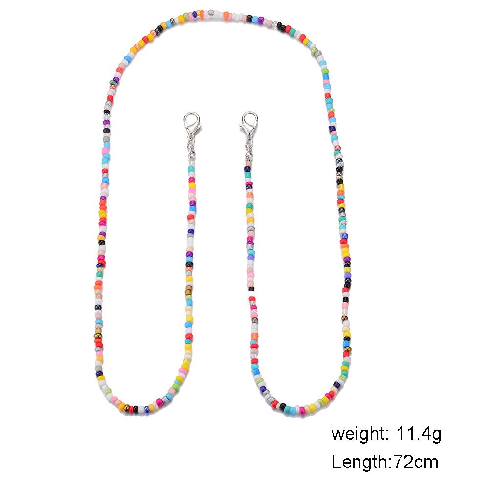 Mask Anti-lost Lanyard Creative Ethnic Color Beads Hanging Chain Glasses Chain Fashion Necklace