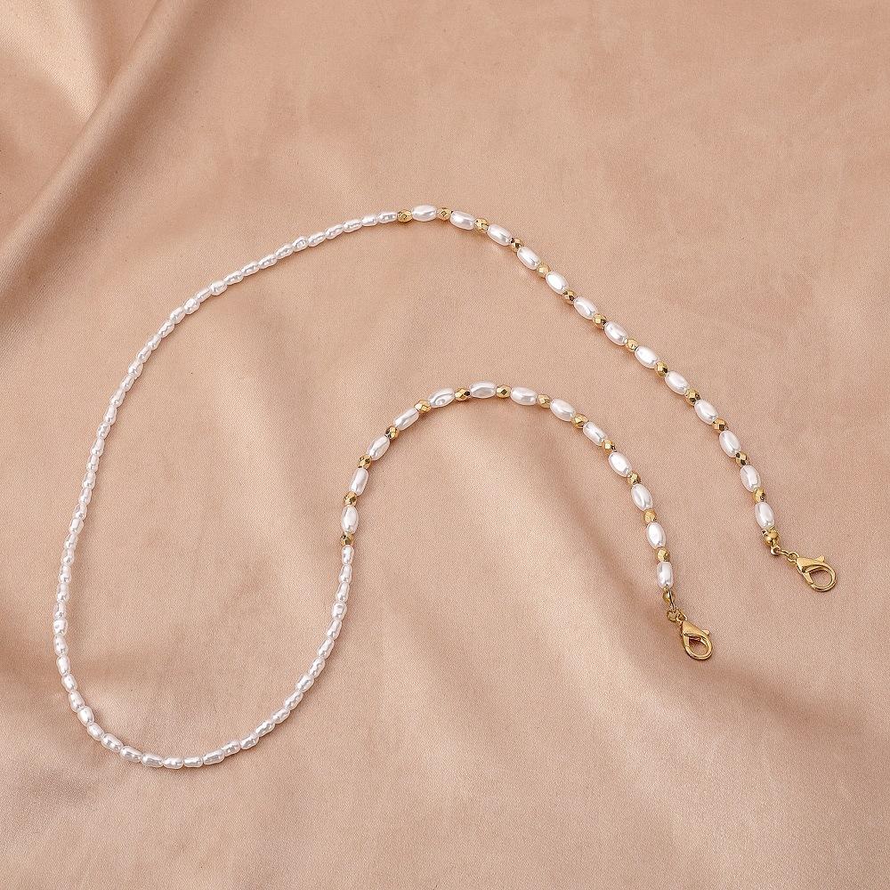 Jewelry fashion retro pearl glasses chain creative temperament oval rice beads anti-lost mask hanging chain