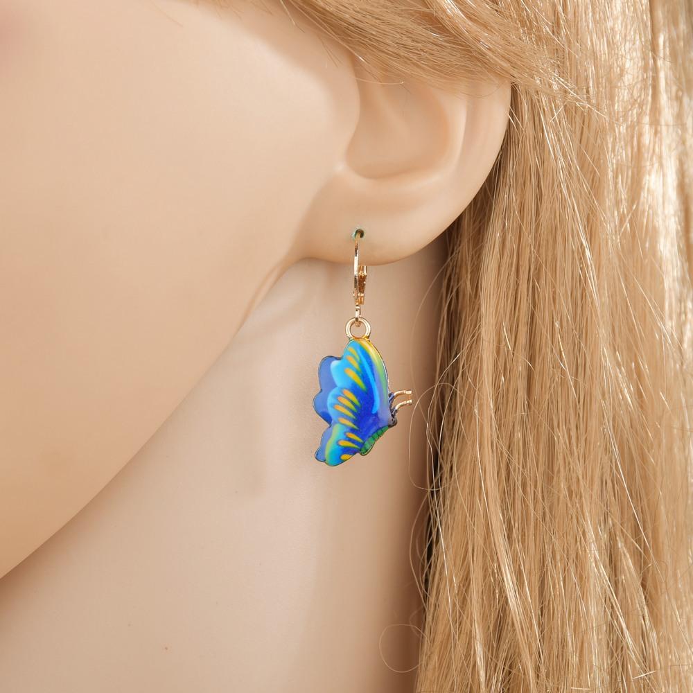 Jewelry fashion personality dripping oil painted butterfly earrings ins popular butterfly earrings