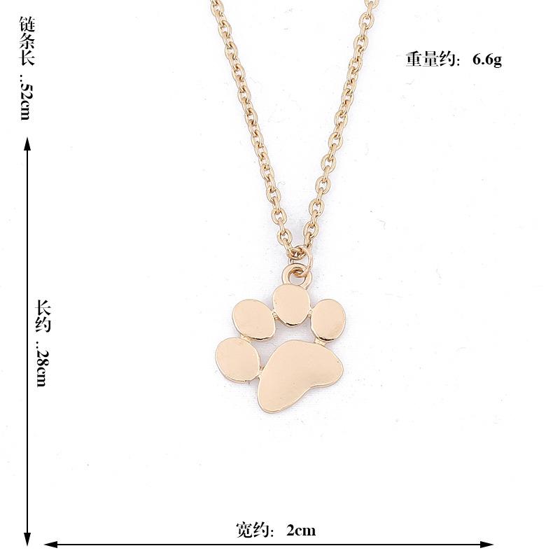 Jewelry Cute Animal Dog Paw Small Pendant Clavicle Necklace Accessories X837
