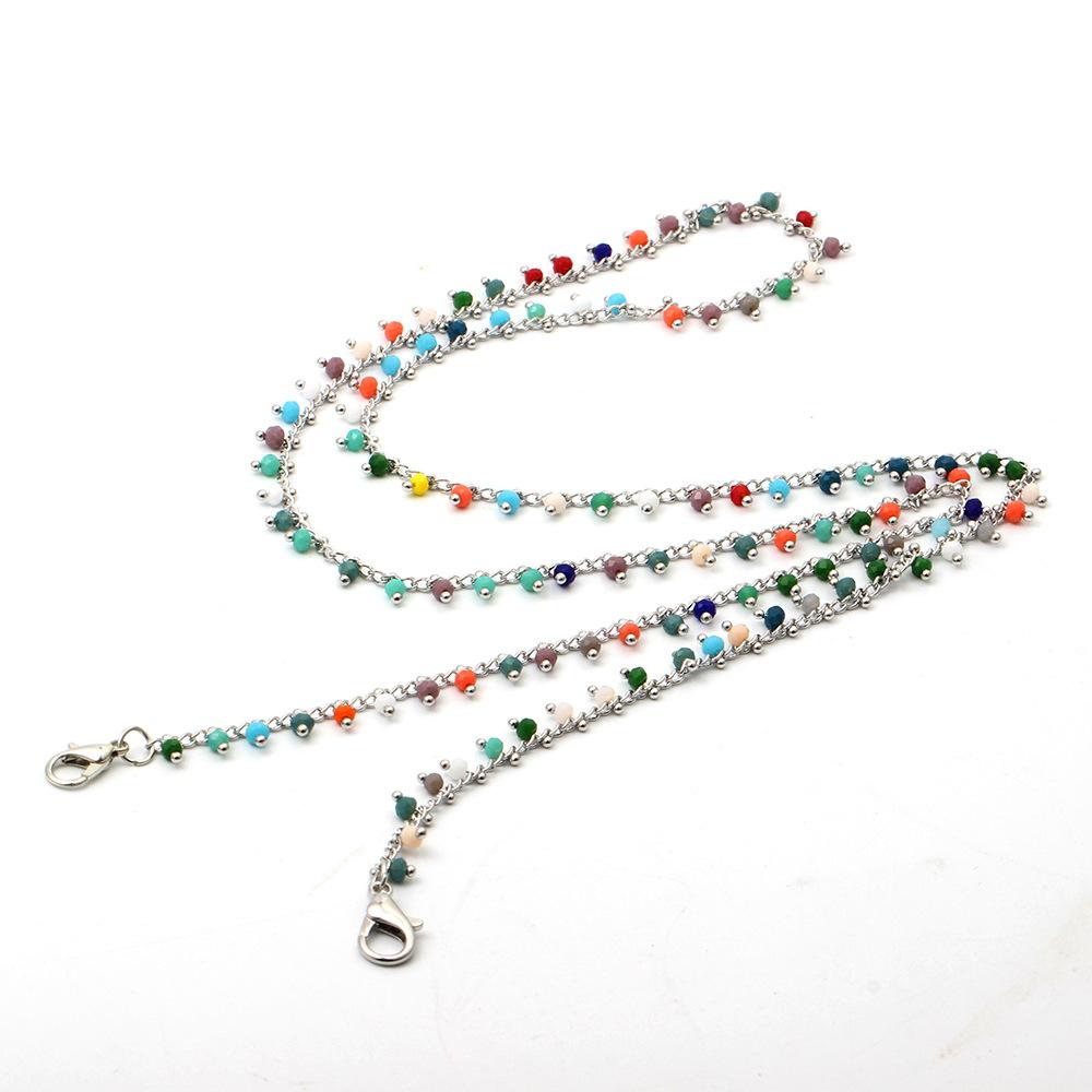 Mask Anti-lost Lanyard Necklace Fashion Color Beads Mask Hanging Chain Glasses Chain Sweater Chain