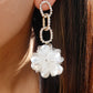 E1933 Niche Temperament Gentle Fan Earrings Fashionable Light Luxury Claw Chain Rhinestone Three-dimensional Flower Earrings Women