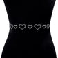 C43 Personality Hollow Heart Rhinestone Waist Chain Metal Simple Fashion Sexy Niche Body Chain Female