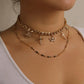 Jewelry Cross Angel Wings Pendant Necklace Double Layer Fashion Trend Metal Necklace