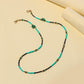 Fashion simple turquoise beaded flower mask chain necklace ins resin chain jewelry female