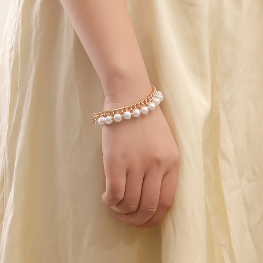 Accessories double-layer retro all-match imitation pearl jewelry female ins simple personality suit bracelet
