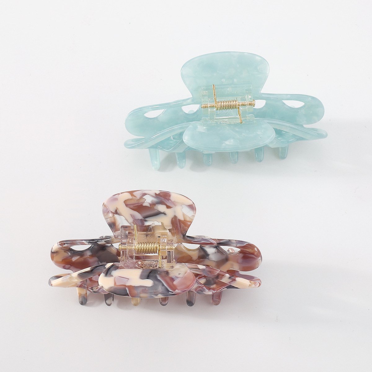 F436 Summer Colorful Net Red Simple Shark Clip Acrylic Plate Hollow Clip Clip Elegant Atmosphere Hairstyle