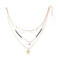 Explosive Jewelry Simple Fashion Peach Heart Sunflower Multilayer Necklace Design Sense of Stacking Necklace Women