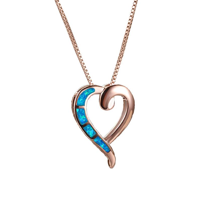 International Station Fashion Ins Opal Simple Love Pendant Necklace Female Head Jewelry