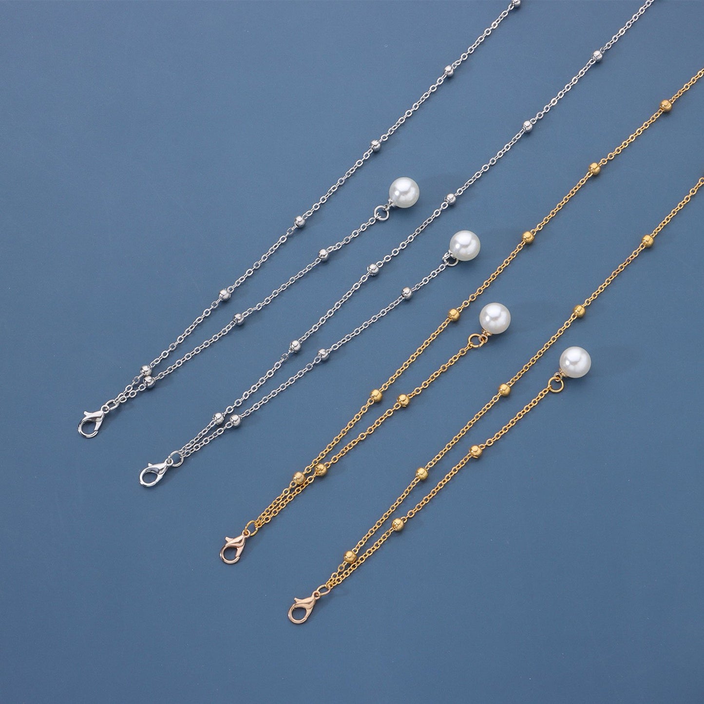 Jewelry Pearl Tassel Long Glasses Chain Metal Ball Chain Mask Face Mask Fixed Accessories