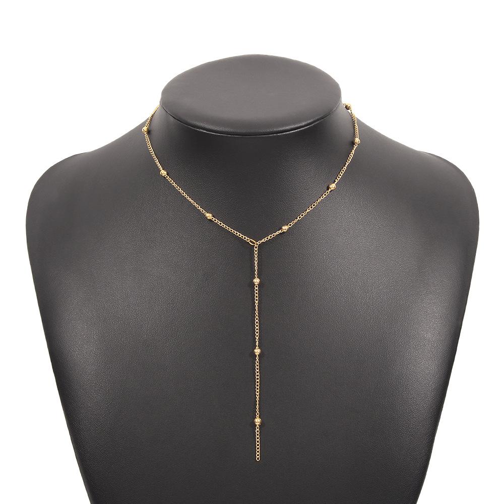 N9516 Simple niche necklace chain tassel design sense single-layer necklace personality long geometric necklace